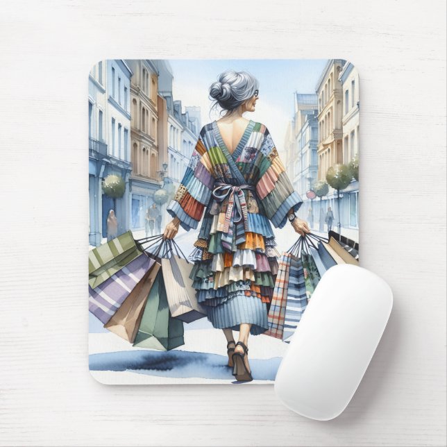 Ladenbesitzerin mit Taschen Mousepad (Mit Mouse)