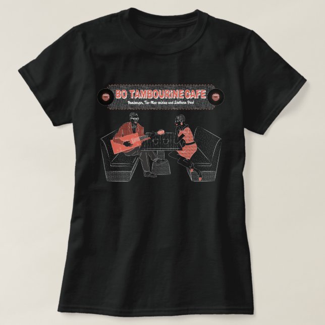 Ladies BO TAMBOURiNE CAFE T-Shirt (Design vorne)