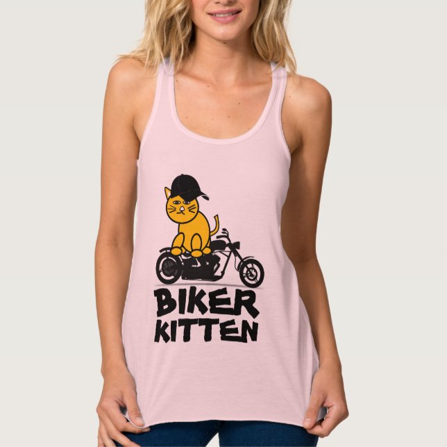 LADIES CAT BIKER KITTEN MOTORRAD-T - SHIRT (Vorderseite)