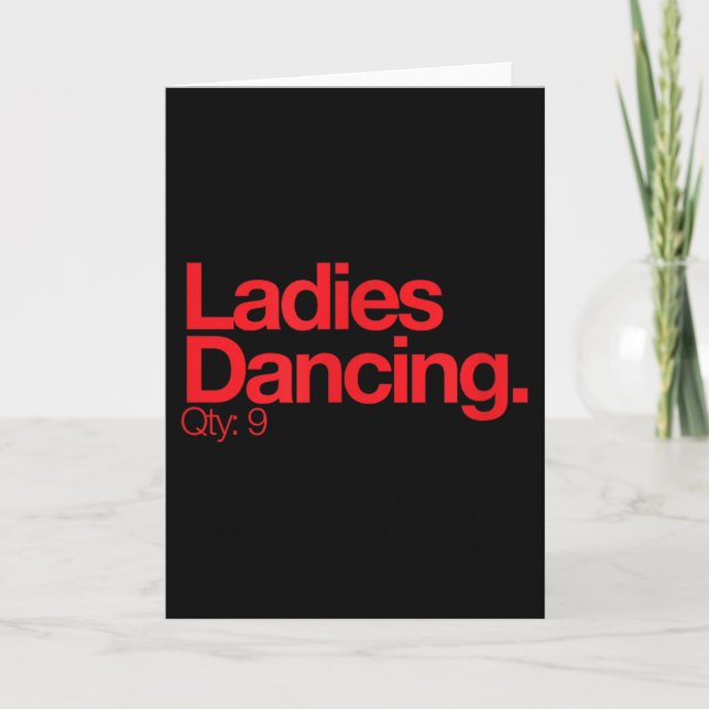 Ladies Dancing Q 9 Minimalist 12 Days Of Christmas Karte (Vorderseite)