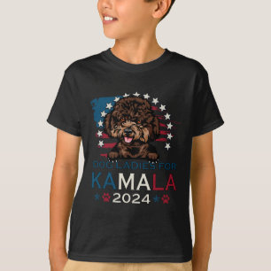 Ladies für Kamala Harris 2024 Pudel Hund Amerika  T-Shirt