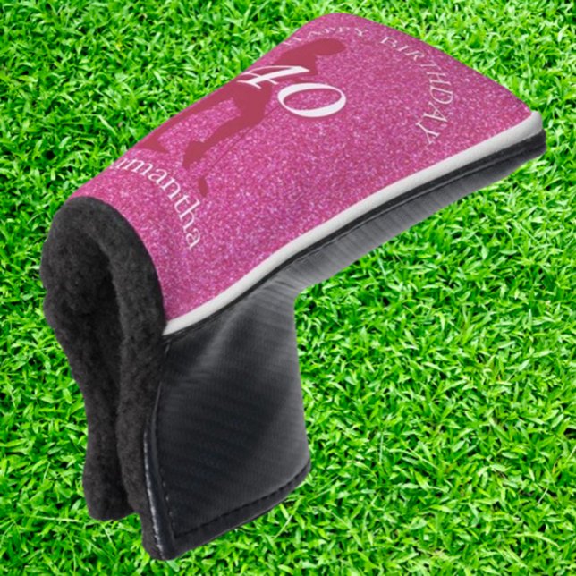 LADIES PINK GLITZER GEBURTSTAG GOLF HEADCOVER (Perfect for adding sparkle to their game and making every swing stylish. Check it out!)