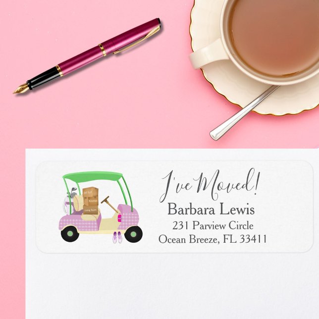 Ladies Pink Golf Cart  Moving Boxes Golf Course (Von Creator hochgeladen)