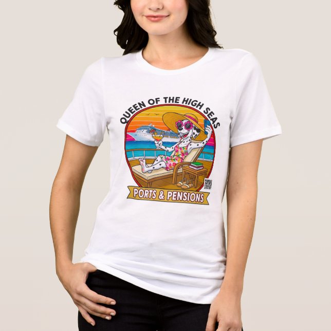 Ladies Queen of The High Seas - Front Print Tri-Blend Shirt (Vorderseite)