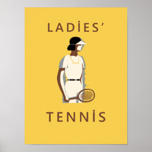 Ladies Tennis retro style Poster