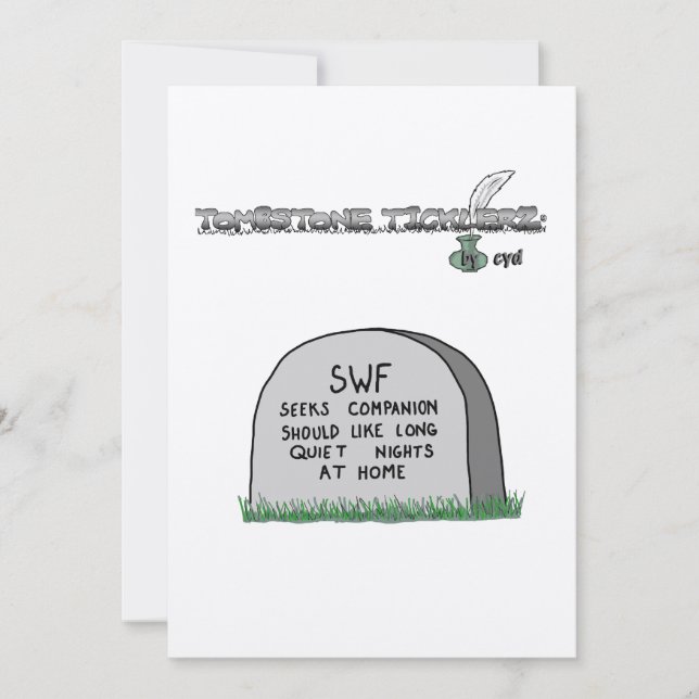 lädt mit Grabsteinart ein Einladung (Vorderseite)