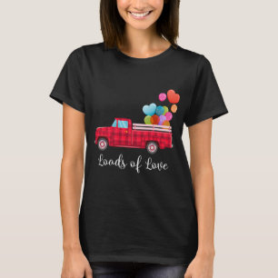 Ladung Liebe Lieferwagen Roter LKW Valentinstag He T-Shirt