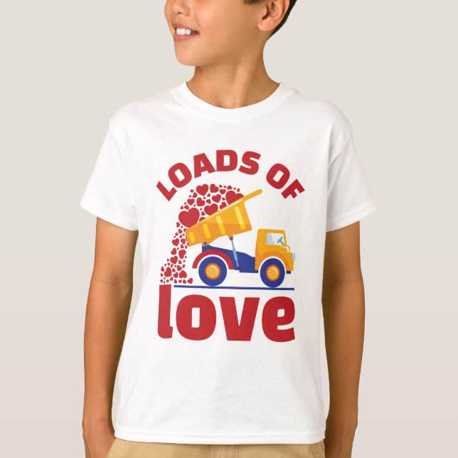 Ladung Liebe LKW Valentinstag Junge Kinder T-Shirt (Vorderseite)