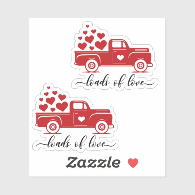 Ladung Liebe Truck Girl Sticker (Blatt)