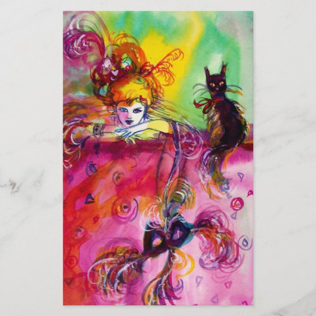 LADUNG MIT BLACK CT / Venezianischen Masquerade Briefpapier (Vorderseite)