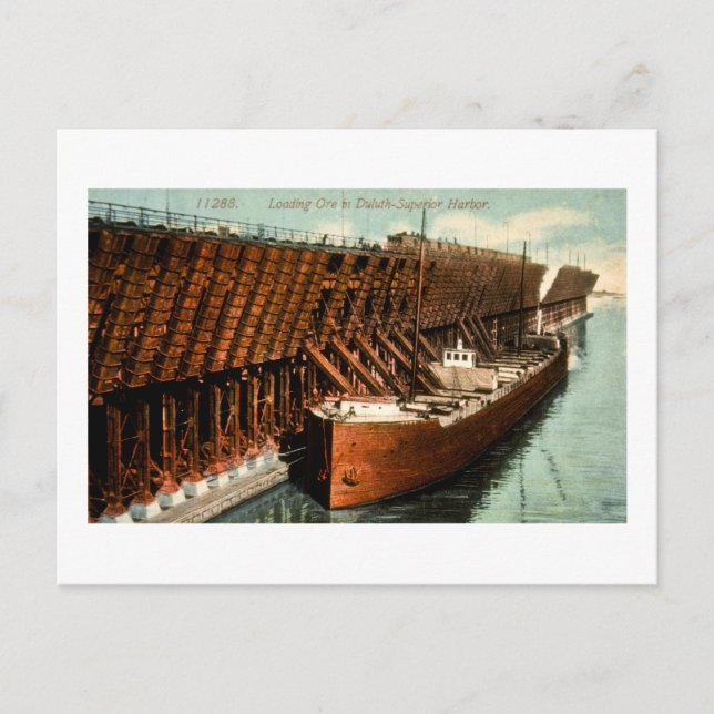 Ladung von Erz im Hafen von Duluth Superior Postkarte (Vorderseite)
