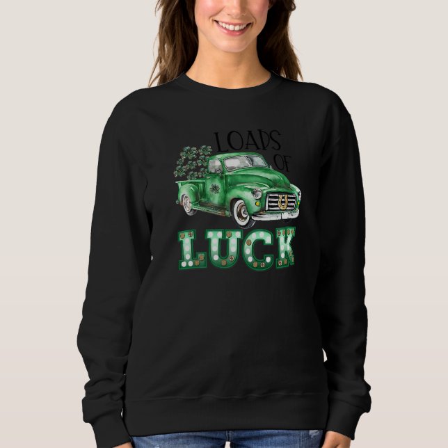Ladung von glücklichen grünen LKW Männer Frauen St Sweatshirt (Vorderseite)