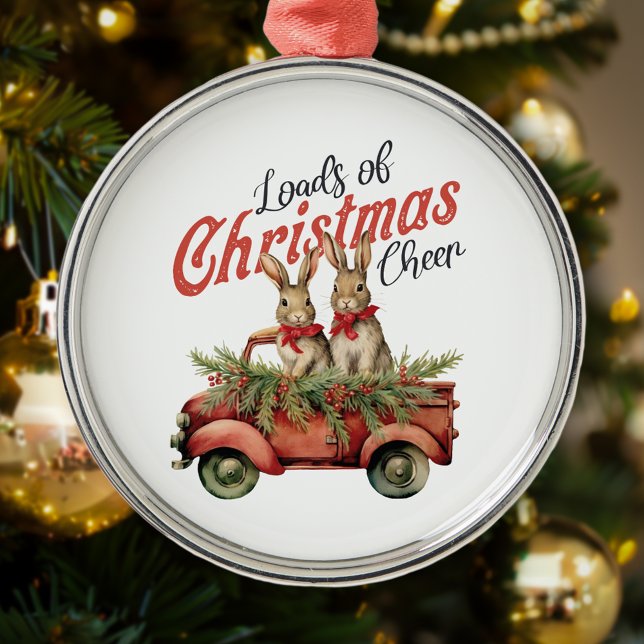 Ladung von Weihnachts-Tschernobschen in Red Truck Ornament Aus Metall (Von Creator hochgeladen)