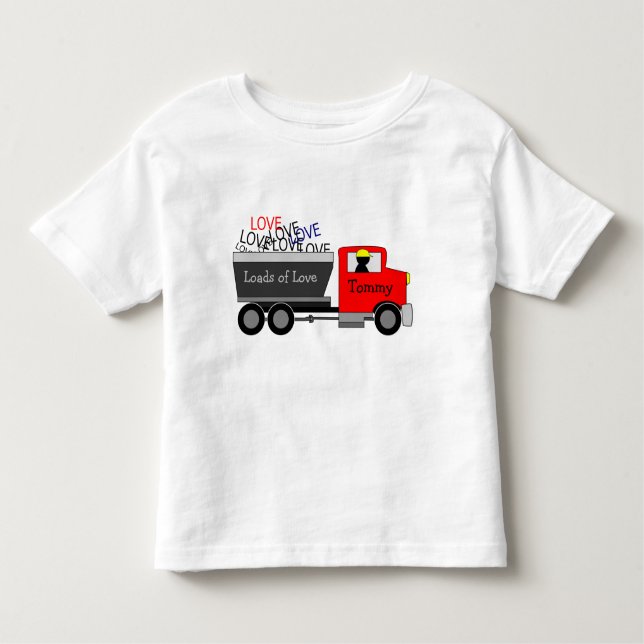 "Ladungen Liebe" LKW Kleinkind T-shirt (Vorderseite)