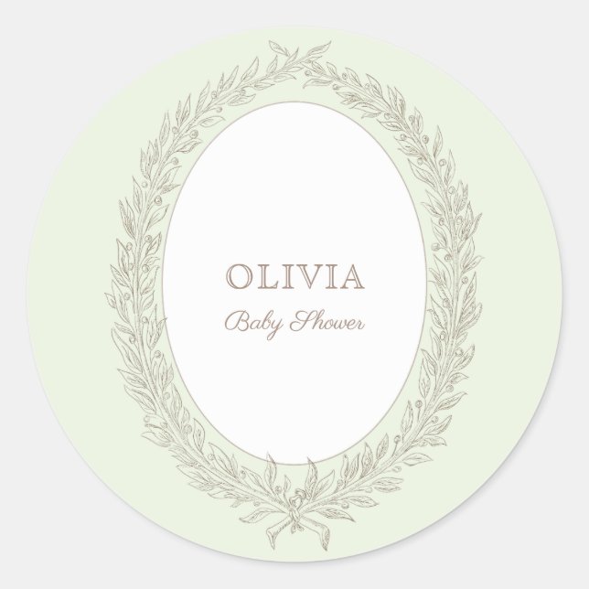 Laduree French Caffee Bonjour Bebe Green Runder Aufkleber (Vorderseite)