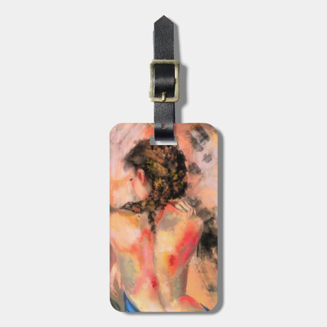 Lady - Abstrakte Körpermalerei Gepäckanhänger (Vorderseite vertikal)