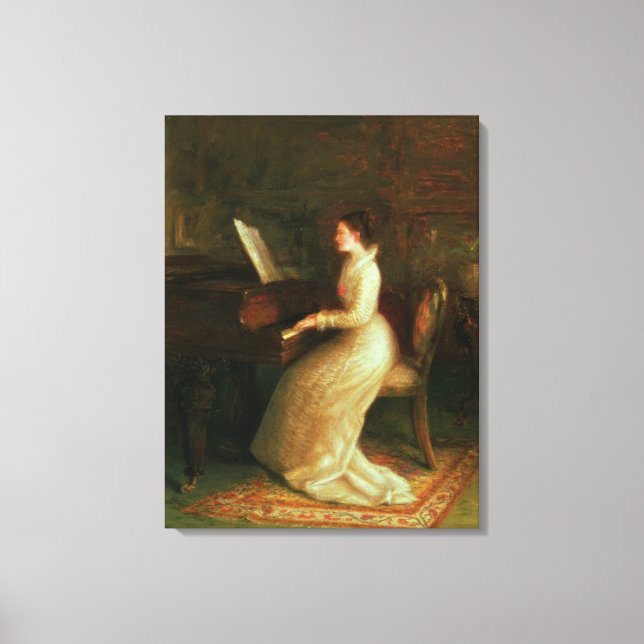 Lady am Klavier Leinwanddruck (Vorderseite)