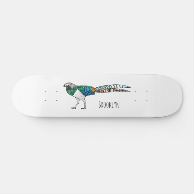 Lady Amherst-Cartoon Skateboard (Horizontal)