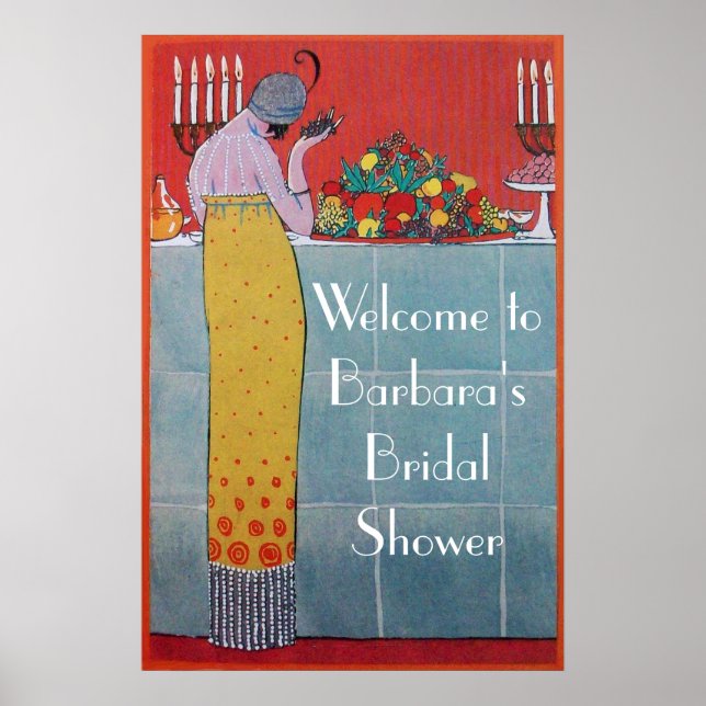 LADY AND FRUITS TABLE SET ART DECO POLTERABEND POSTER (Vorne)