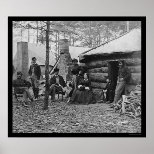 Lady and Officers at the Brandy Station, VA 1864 Poster