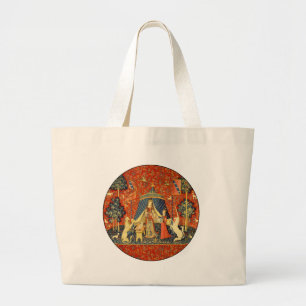 Lady and The Unicorn mittelalterlicher Teppich: Fr Jumbo Stoffbeutel