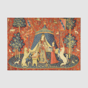 Lady and The Unicorn mittelalterlicher Teppich: Fr Seidenpapier