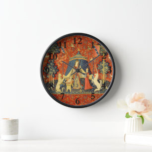 Lady and The Unicorn mittelalterlicher Teppich: Fr Uhr