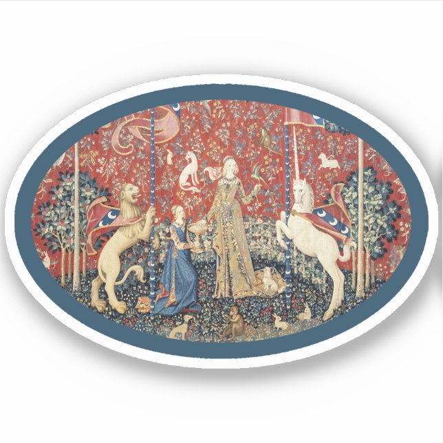 Lady and Unicorn (Geschmack) Vinyl Sticker (Vorderseite)