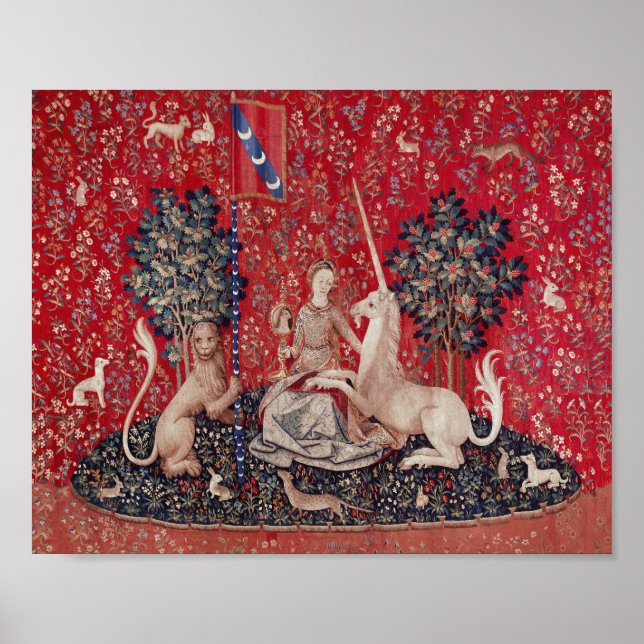 Lady and Unicorn Medieval Tapestry Sight Poster (Vorne)