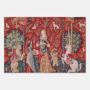 Lady and Unicorn Medieval Tapestry Smell Geschenkpapier Set