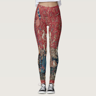 Lady and Unicorn Mittelalterliche Tapestation Gesc Leggings