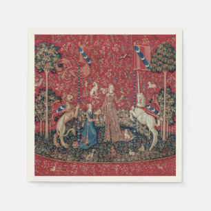 Lady and Unicorn Mittelalterliche Tapestation Gesc Serviette