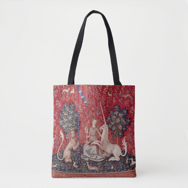 Lady and Unicorn Mittelalterliche Tapestry - Blick (Vorderseite)