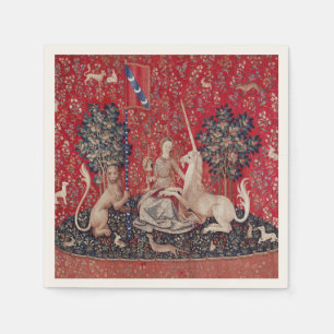Lady and Unicorn Mittelalterliche Tapestry - Blick Serviette