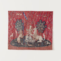 Lady and Unicorn Mittelalterliche Tapestry - Blick