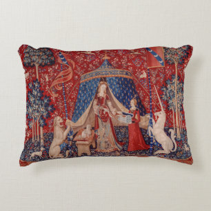 Lady and Unicorn Mittelalterliche Tapestry Dekokissen