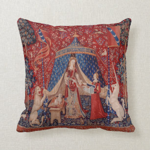 Lady and Unicorn Mittelalterliche Tapestry Kissen