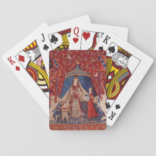 Lady and Unicorn Mittelalterliche Tapestry Spielkarten
