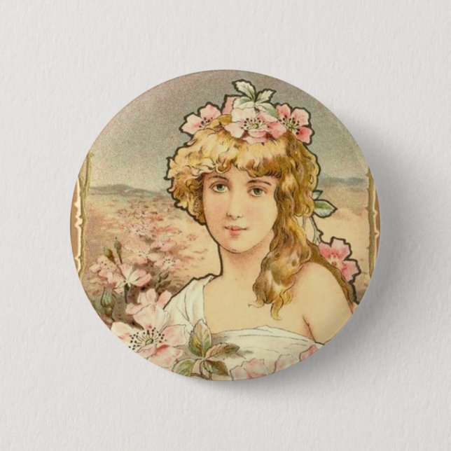 Lady Art Deco Button (Vorderseite)
