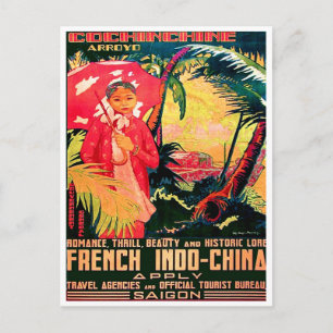 Lady aus Saigon City, Vietnam, Jahrgangsreise Postkarte