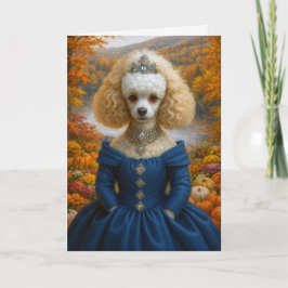 Lady Autumn , Poodle Blank Card Karte