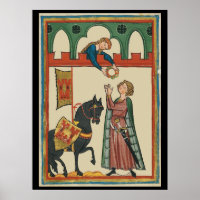 Lady Awarding Knight A Garland, 14. Jahrhundert