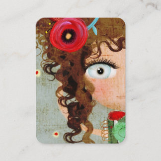 Lady Beautiful Eye Hair Grunge Business Card Visitenkarte