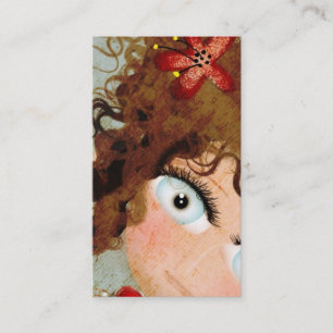 Lady Beautiful Eye Hair Grunge Business Card Visitenkarte