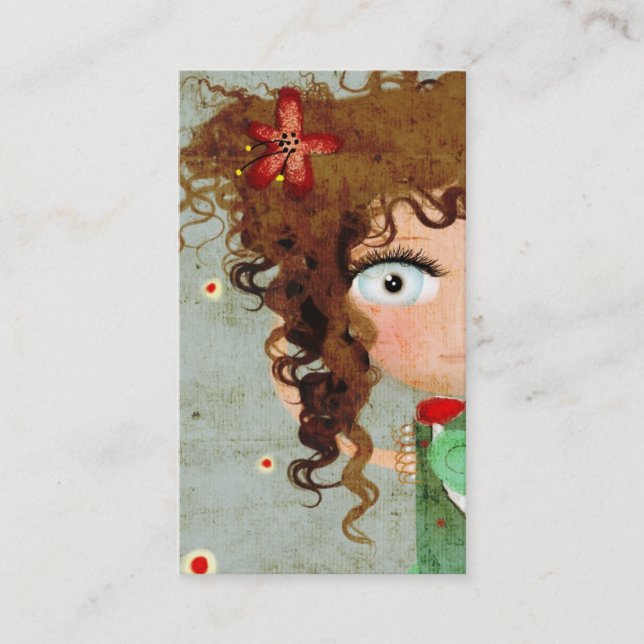 Lady Beautiful Eye Hair Grunge Business Card Visitenkarte (Vorderseite)