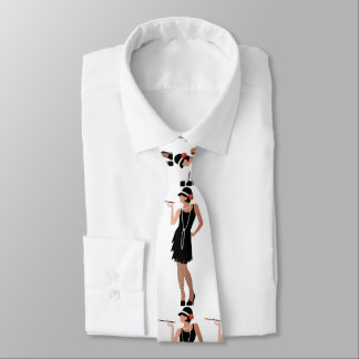 Lady, bereit zum Party, Art Deko Stil, Vintag Krawatte