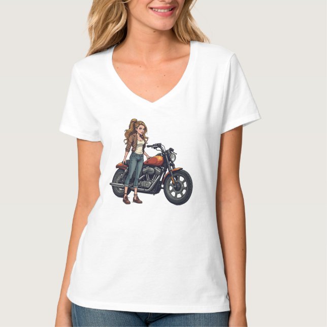 Lady Biker T-Shirt (Vorderseite)