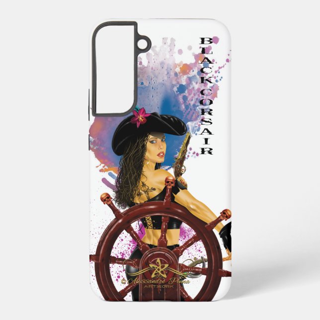 Lady Black Corsair Samsung Galaxy Hülle (Rückseite)