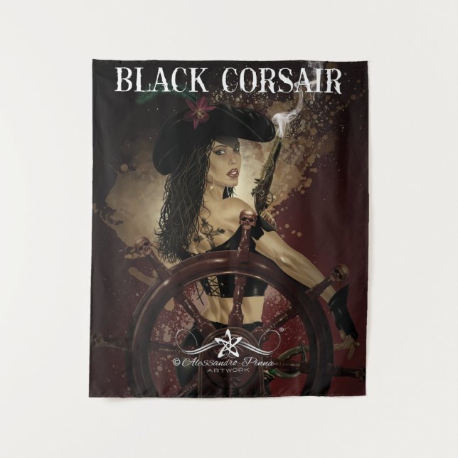 Lady Black Corsair Wandteppich (Vorderseite)