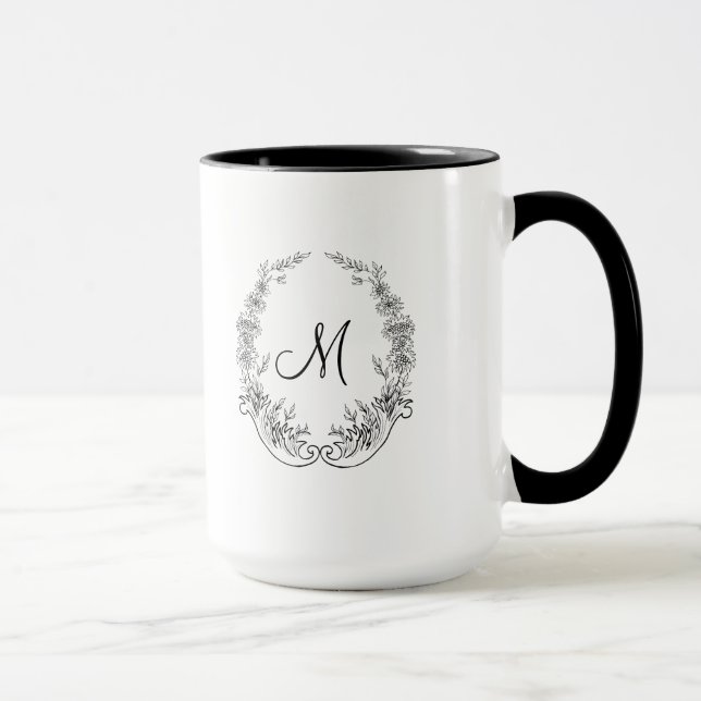 Lady Black Monogram Ringer 15oz Tasse (Rechts)